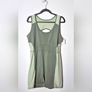 Fabletics Motion365 + Open Back 7" Onesie Palm Leaf/Tyme Womens 2X Exercise‎ NEW